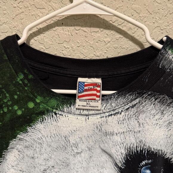 Vintage 90s RARE AOP Giant Panda Nature Black Nature Animal Mens Shirt Size XL - Picture 6 of 6